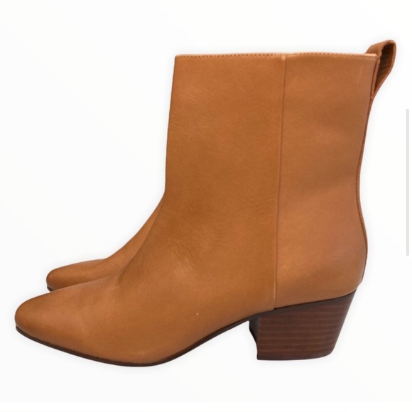 J. Crew Tan Brown Leather Western Boots Burnished Sand Sz 11 NEW WITHOUT BOX! - Picture 3 of 11